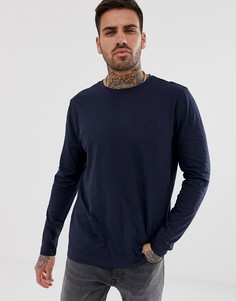 Темно-синий лонгслив с логотипом на груди HUGO Derol