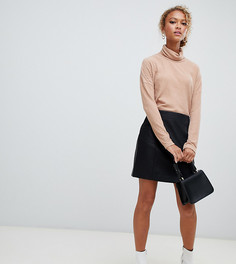 Мини-юбка из искусственной кожи New Look-Черный
