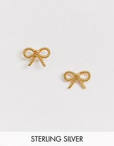 Позолоченные серьги с бантиками Olivia Burton-Золотой