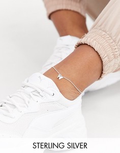 Серебряный браслет на ногу с подвеской-бабочкой ASOS DESIGN