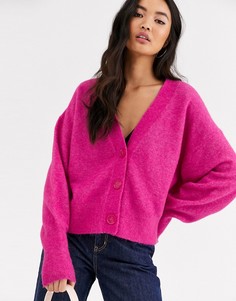Розовый oversize-кардиган с добавлением шерсти альпака & Other Stories