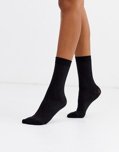 Черные носки с леопардовым принтом Monki-Черный