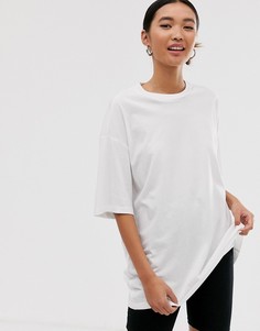 Белая удлиненная oversize-футболка Monki-Белый