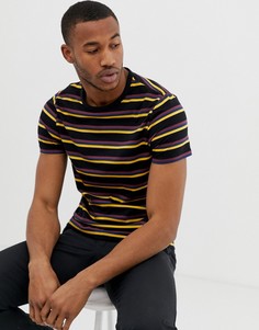 Черная футболка из органического хлопка в полоску ASOS DESIGN-Черный