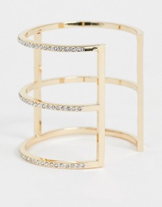 Золотистый браслет-манжета в стиле клетки ASOS DESIGN-Золотой