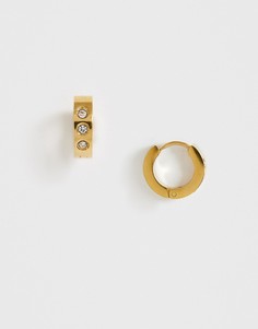 Серьги-кольца с камнями Burton-Золотой