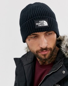 Темно-синяя шапка-бини с логотипом The North Face-Темно-синий