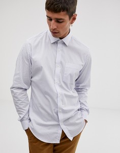 Белая приталенная рубашка в полоску с длинными рукавами Esprit-Белый