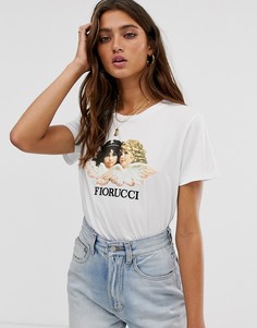 Белая футболка с принтом ангелов в винтажном стиле Fiorucci-Белый