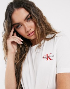 Футболка с вышитым логотипом Calvin Klein-Белый