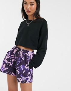 Черный укороченный свитер Bershka