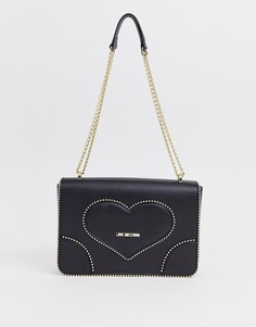 Сумка на плечо с логотипом-сердцем Love Moschino-Черный