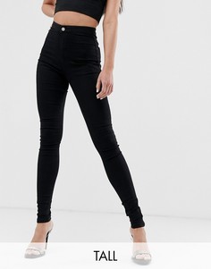 Черные супероблегающие джинсы стретч с завышенной талией Missguided Tall-Черный