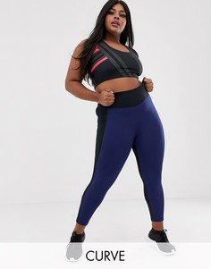 Леггинсы колор блок ASOS 4505 Curve-Мульти