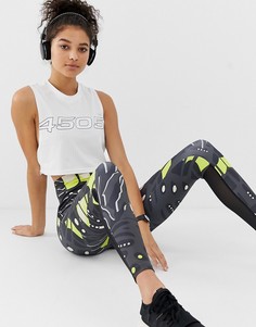 Сетчатая укороченная футболка с логотипом \4505\" ASOS 4505-Белый