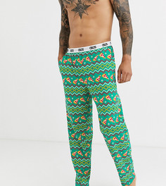 Зеленые пижамные брюки для дома с узором фэр-айл ASOS DESIGN-Зеленый