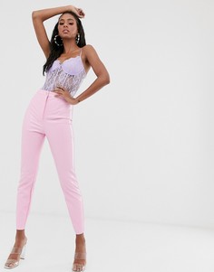Розовые виниловые брюки облегающего кроя ASOS DESIGN-Розовый