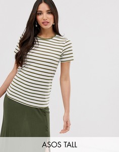 Футболка в полоску с круглым вырезом ASOS DESIGN Tall-Мульти