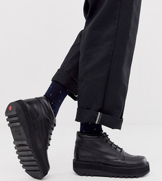 Черные кожаные ботинки на толстой платформе Kickers-Синий