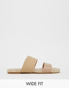 Кожаные эспадрильи для широкой стопы ASOS DESIGN Jaylin-Бежевый