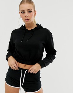 Черный укороченный худи ASOS DESIGN
