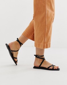 Черные сандалии с ремешками ASOS DESIGN-Черный