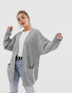 Удлиненный кардиган Monki-Серый