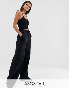 Базовые джоггеры с широкими штанинами ASOS DESIGN Tall-Черный