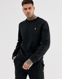 Черный свитшот с круглым вырезом Polo Ralph Lauren Black & Gold Capsule