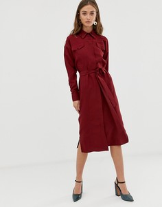 Платье-рубашка с поясом ASOS WHITE-Мульти