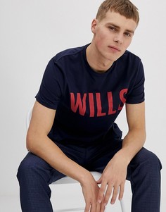 Темно-синяя футболка с надписью \Wills\" Jack Wills Wentworth-Темно-синий