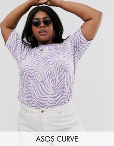 Футболка с анималистичным принтом ASOS DESIGN Curve-Мульти