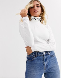 Водолазка с монограммой Calvin Klein Jeans-Белый
