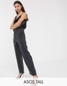 Черные широкие укороченные джинсы ASOS DESIGN Tall-Черный