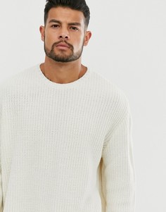 Белый oversize-джемпер в рубчик ASOS DESIGN