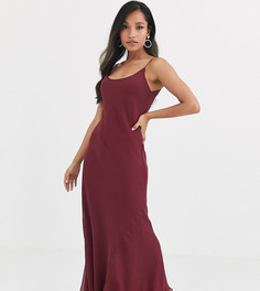 Платье макси на бретелях ASOS DESIGN Petite-Красный