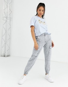 Серые брюки с карманами Bershka-Серый