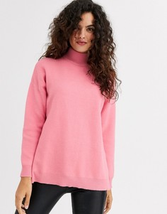 Розовый oversize-джемпер Stradivarius
