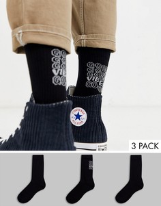 3 пары носков с надписями ASOS DESIGN-Черный