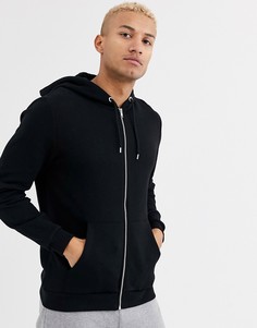 Черный худи на молнии ASOS DESIGN