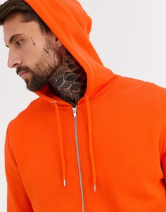 Оранжевое худи на молнии ASOS DESIGN-Оранжевый