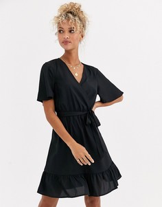 Черное платье с запахом New Look-Черный