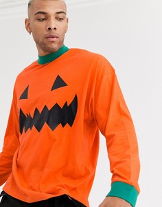 Oversize-футболка с длинными рукавами ASOS DESIGN Halloween-Оранжевый