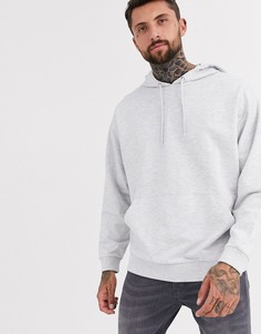 Oversize-худи белого меланжевого цвета ASOS DESIGN-Белый
