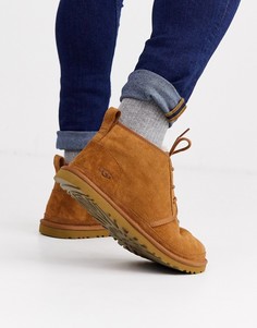Классические замшевые ботинки каштанового цвета со шнуровкой UGG Neumel-Коричневый