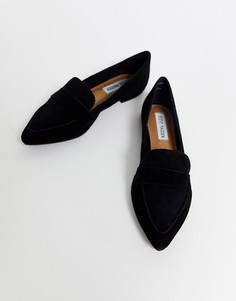 Черные кожаные лоферы с острым носком Steve Madden-Черный