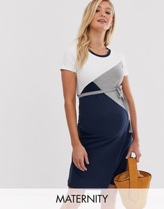 Платье в стиле колор блок Mamalicious-Мульти Mama.Licious
