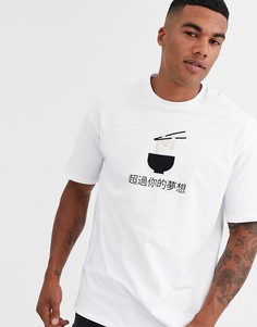 Белая oversize-футболка с принтом Only & Son-Белый