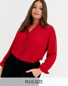 Красная рубашка в горошек New Look Curve-Красный