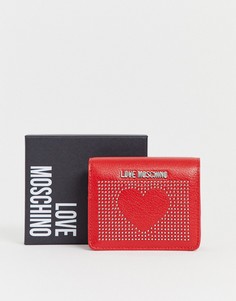 Кошелек из искусственной кожи с заклепками Love Moschino-Красный